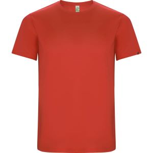 Czerwony dziecięcy T-shirt techniczny Roly IMOLA - z logo