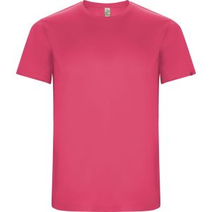 Różowy dziecięcy T-shirt Roly IMOLA - fluorescencyjny nadruk
