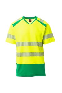 Żółto-Zielona Koszulka Fluo Payper Way S00538 - Z Nadrukiem