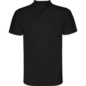Czarny dziecięcy T-shirt polo ROLY MONZHA - odzież sportowa