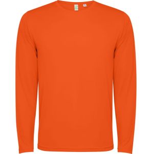 Pomarańczowa męska koszulka techniczna ROLY ESTORIL L/S-logo