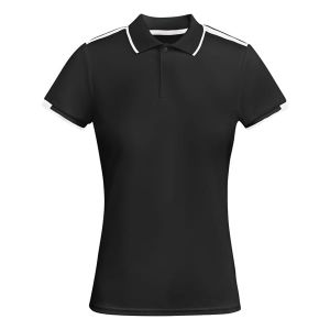 czarnobiała TAMIL - Kobiece polo z Nadrukiem