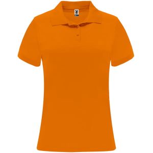 pomarańczowy fluor MONZHA - Kobiece polo z Nadrukiem