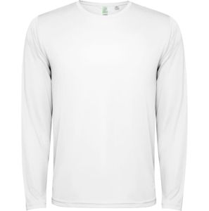 Biały dziecięcy longsleeve sport ROLY ESTORIL L/S - nadruk